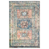 My Magic Carpet Sasha Floral Cream Blue Washable Area Rug 3'x5