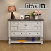 Stonegate Rustic Solid Wood 6 Drawer, 2 Door White Dresser With Mirror, Without