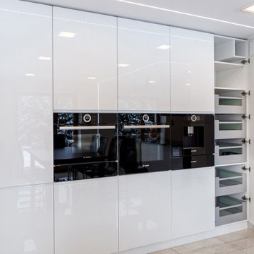 Modern Kitchen White High Gloss Cabinetry