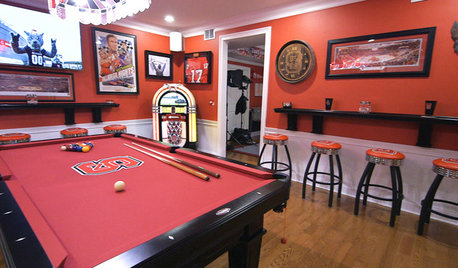 A Tricked-Out Basement for 2 College Basketball Super Fans