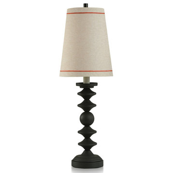 Dann Foley Lifestyle Table Lamp Art Deco Geometric Base, Beige, Orange Shade
