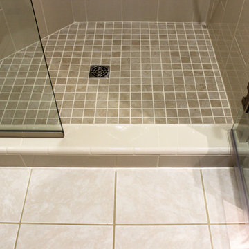 Masterbath Shower and Vanity Quartz Countertop
