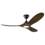 Visual Comfort Fan Collection - 52" Maverick II LED, Black - The popular Maverick ceiling fan by Monte Carlo is now available with an integrated LED light. This advanced LED technology is carefully designed and selected to consist of the highest quality LED chipsets for superior performance and reliability. With a sleek modern silhouette, a DC motor and super energy-efficiency, the Maverick LED ceiling fan from Monte Carlo features softly rounded blades and elegantly simple housing. Maverick LED is available in 52, 60 and 70 inch blade sweep and a 3-blade design that delivers a distinct profile and incredible airflow for living rooms, great rooms or outdoor covered areas. It includes a hand-held remote with six speeds and reverse. All versions feature beautiful hand-carved, balsa wood blades. ENERGY STAR qualified. Maverick fans are damp-rated.�