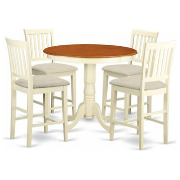 5-Piece Counter Height Dining Room Set, Dinette Table and 4 Bar Stools.