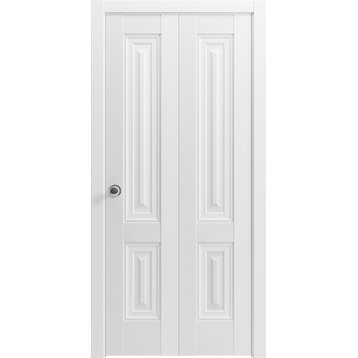 Closet Bi-fold Doors 56 x 80, Lucia 8831 White Silk