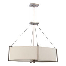Hazel Bronze Energy Star Oval 6-Light Chandelier With Khaki Shade