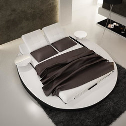 S609 Modern Round Leather Bed - Beds