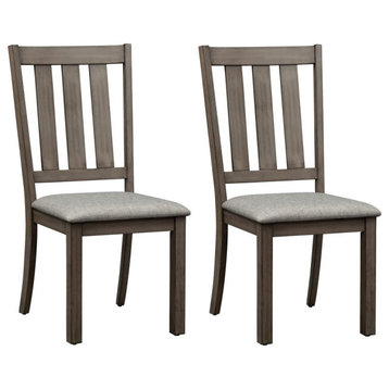 Slat Back Side Chair (RTA)-Set of 2 Contemporary Grey