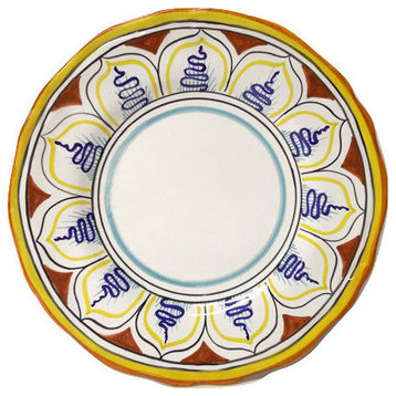 Deruta Labor Ceramiche Disegno Vario Yellow 8" Fluted Salad or Dessert Plate
