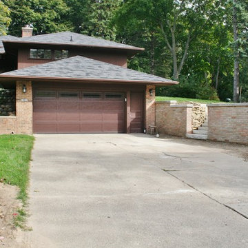 Faux Limestone Steps And Rebuilt Retaining Wall