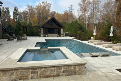Pool - tropical rectangular pool idea in Atlanta
