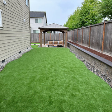 Back Patio with Built up Flower Beds