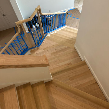 New Red Oak Stair Treads and Rails in Ponte Vedra Beach