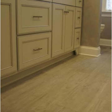 Elegant White and Gray Master Bath