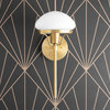 Art Deco Half Dome Wallchiere Wall Sconce, Raw Brass