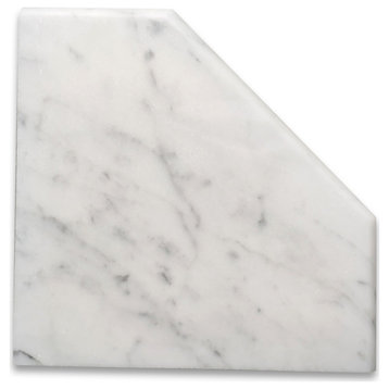 Carrara White Marble 8" Diamond Shower Corner Shelf Soap Dish Bullnose, 1 piece
