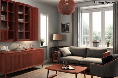 Example of a french country living room design