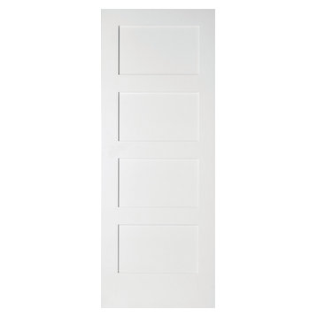 Shaker 4-Panel White Interior Door, 77x199 cm