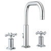 Nature 3-Hole Roman Tub Faucet Set With Cross Handles, Brushed Nickel