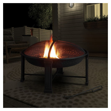 19.68'' H x 28'' W Steel Wood Burning Outdoor Fire Pit