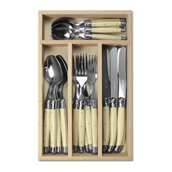 Laguiole Cutlery Set Of 24 - Ivory White - Cutlery Sets