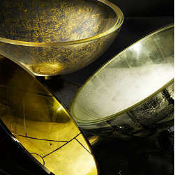 Vitraform 250-K Small Gilded Freestanding Vessel Oval Basin - Black - Products