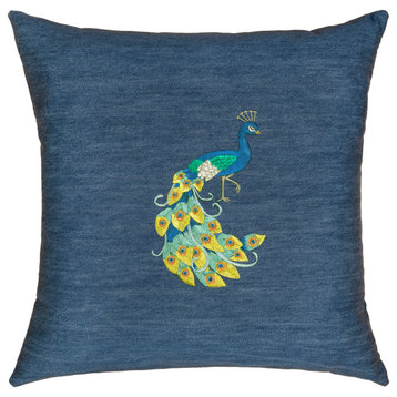 Linum Home Textiles Penelope Denim Decorative Pillow Cover, Denim Blue, Square