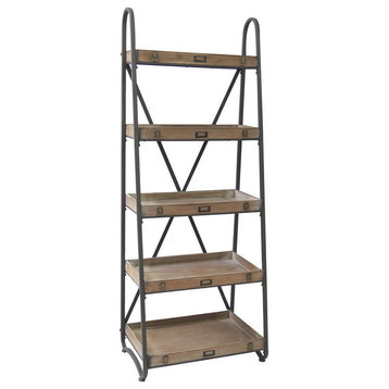 Voyager Metal and Wood Tiered Etagere