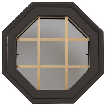 Rambler Breeze 4 Season Poly Window, Grille, Hinged Left, Bronze, Clear Insulate