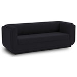 Meridian Furniture - Kimora Linen Textured Fabric Upholstered Sofa, Black - Upgrade your space with this black Kimora linen textured fabric sofa that offers a touch of luxury that's as cozy as it is chic. The tactile softness of the fabric adds to its appeal, ensuring that you not only sit in style but in comfort as well. The rounded arms add a contemporary touch and ensure a snug seating experience for relaxing with your favorite book or watching TV. Its sleek and versatile modern design complements any decor, making it a fantastic addition to your room.