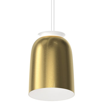 Belle Flare LED Bell Pendant, Brass, Tall