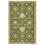 Amer Rugs - Romania Newburg Olive Green Hand-Hooked Wool Area Rug, 8'x10' - This lovely area rug in a classic floral pattern will be an exceptional addition to your home. It is hand-crafted with pride in India using 100% New Zealand wool, providing the highest level of comfort underfoot. Featuring a cotton backing to help prevent sliding and shifting, this rug is perfect for bedrooms, living rooms, and dining rooms alike.
