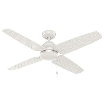 Hunter 52" Sunnyvale Outdoor Fresh White Ceiling Fan, Pull Chain