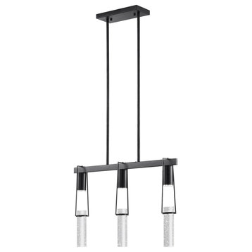 Harmony 3 Hanging Acrylic Chandelier Integrated LED, Dimmable, Matte Black