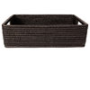 Artifacts Rattan Rectangular Storage Basket With Rounded Corners, Tudor Black