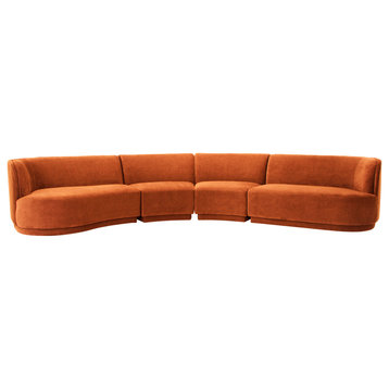 First of A Kind Yoon Eclipse Modular Sectional Chaise Left Fired Rust