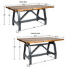 INK+IVY Industrial Rectangle Gathering Dining Table Adjustable Height, Amber