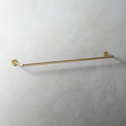 Hex Brass Towel Bar 30" | CB2 - Bathroom Accessory Sets