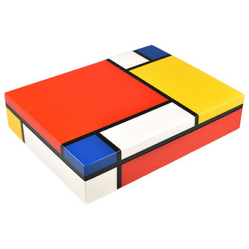 Lacquer Long Stationery Box, Mondrian
