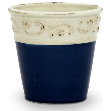Scavo Colore Small Cachepot Vase Blue/White