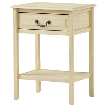 GDF Studio Noah Wood Top Drawer Accent Table, Reclaimed