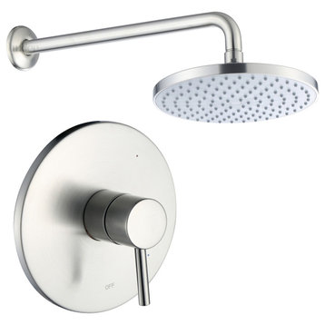 Luxier SS-B01-T Rainfall Shower Faucet Set, Brushed Nickel