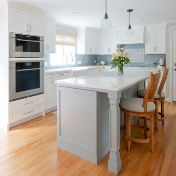 Classic White and Blue Kitchen in Granby, CT