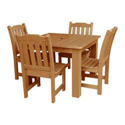 Highwood - Lehigh 5pc Square Dining Set - AD-DNL44, Toffee - Outdoor Dining Sets