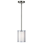 Forte - Forte 2731-01-55 Shaw, 1 Light Pendant, Brushed Nickel/Satin Nickel - The Shaw transitional stem hung pendant comes in bShaw 1 Light Pendant Brushed Nickel Satin *UL Approved: YES Energy Star Qualified: n/a ADA Certified: n/a  *Number of Lights: 1-*Wattage:75w Medium Base bulb(s) *Bulb Included:No *Bulb Type:Medium Base *Finish Type:Brushed Nickel