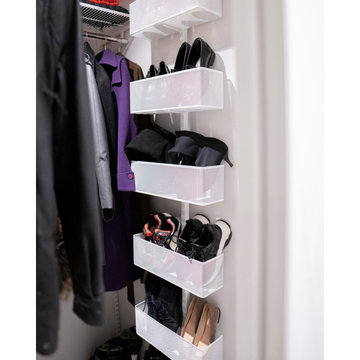 Some ideas for storing shoes in a hallway