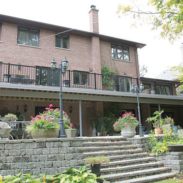 High decks over 6 feet above grade.