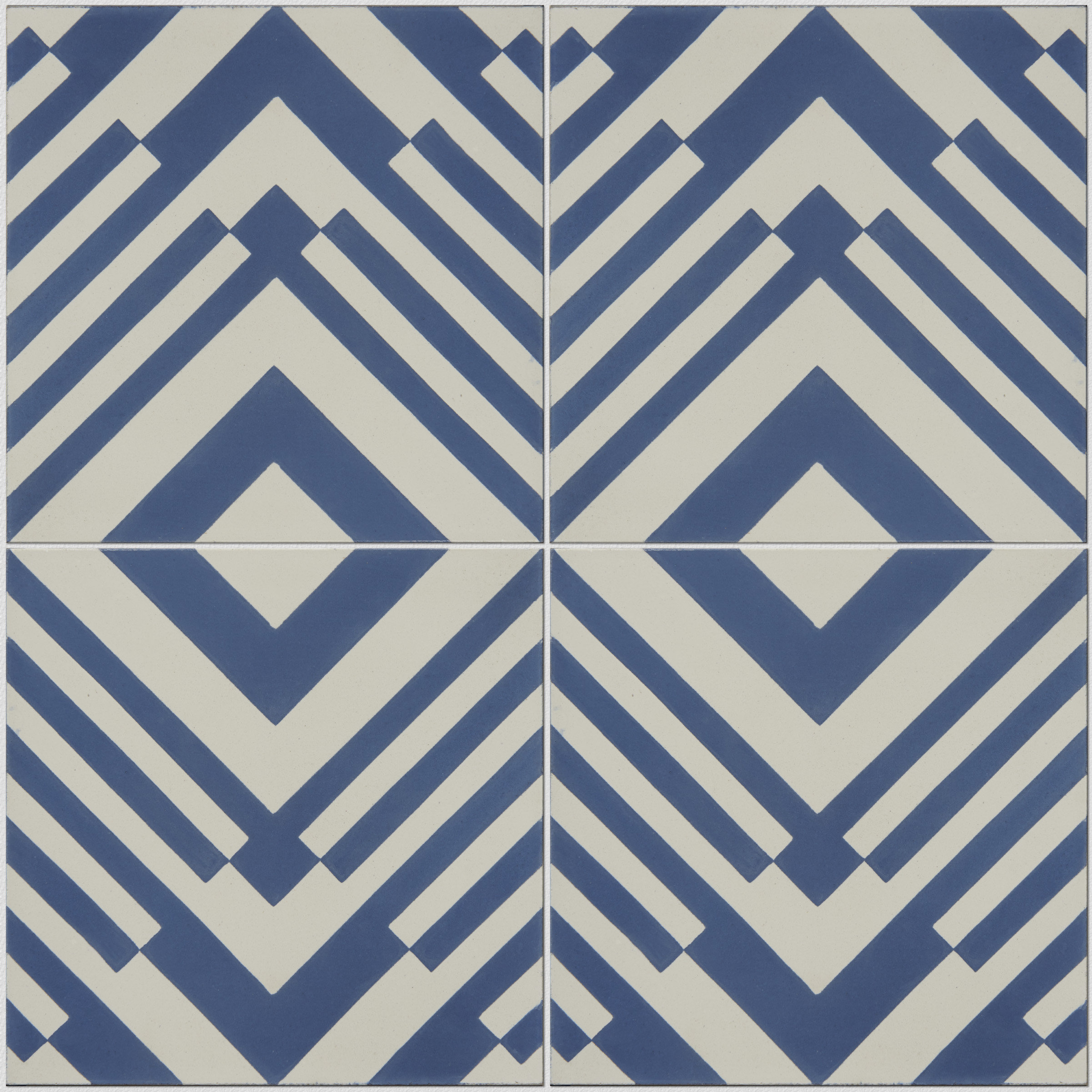 Origami Pattern Tiles, French Blue, Set of 12