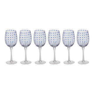 Purple Pescara White Dot Martini Glasses, Set of 4 by Zodax