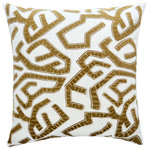 StyleCraft - Jase Pillow Linen With Mustard Velvet Applique Down Insert - The Jase Pillow is a refined blend of texture, craftsmanship, and comfort. Made from breathable linen and adorned with elegant velvet applique, this 22" x 22" decorative pillow adds a layered, artistic touch to any space. A plush down-blend insert offers the perfect balance of softness and support, while the hidden zipper closure keeps the silhouette sleek and tailored. Whether styled solo or mixed with other textiles, the Jase throw pillow is a statement in subtle luxury.